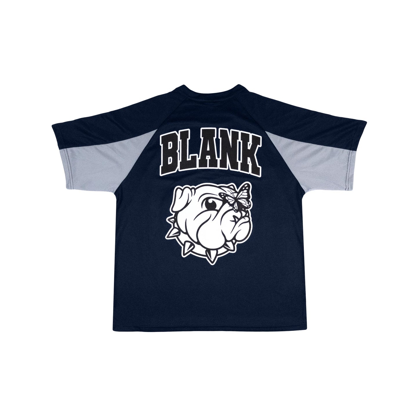 Butterfly perched on bulldog football jersey