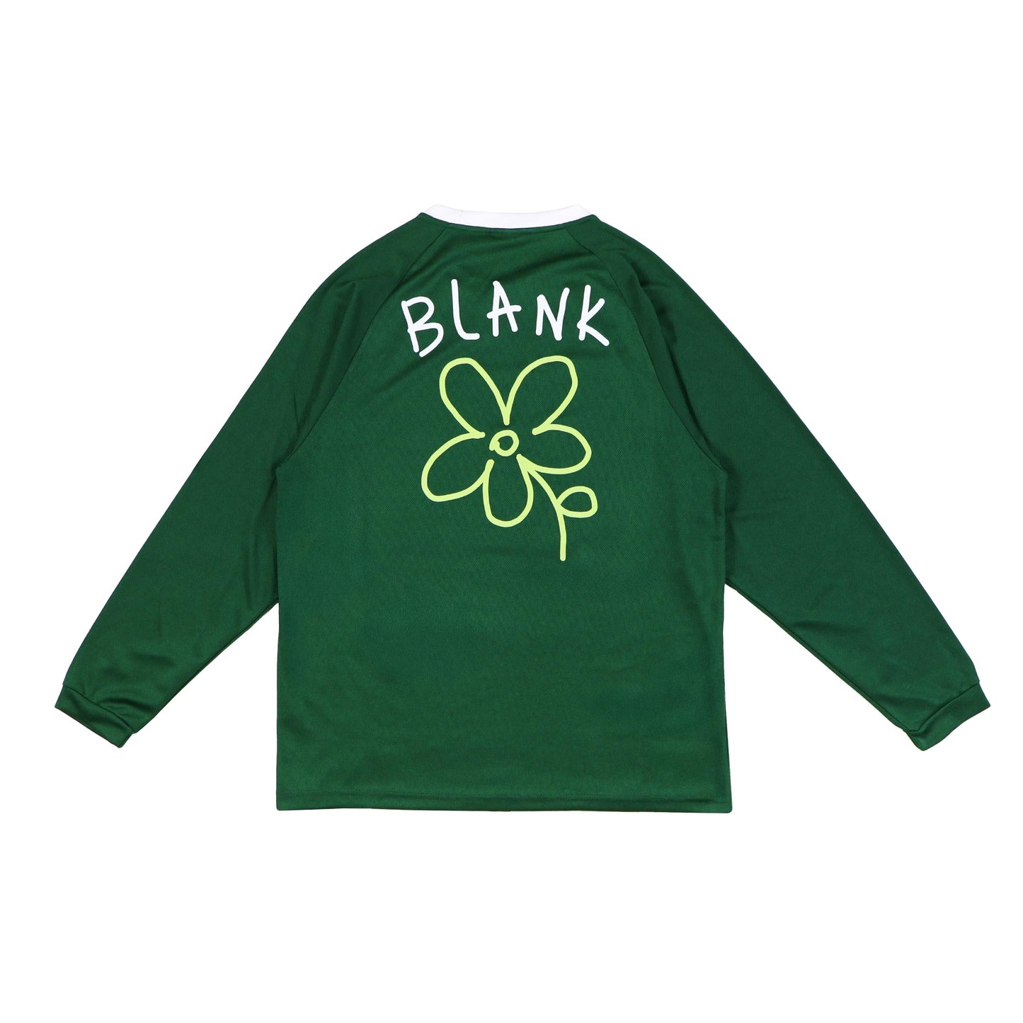 BP002GN-Hand-drawn-Flower-Football-Shirt-1-2-Long-Sleeves-Green