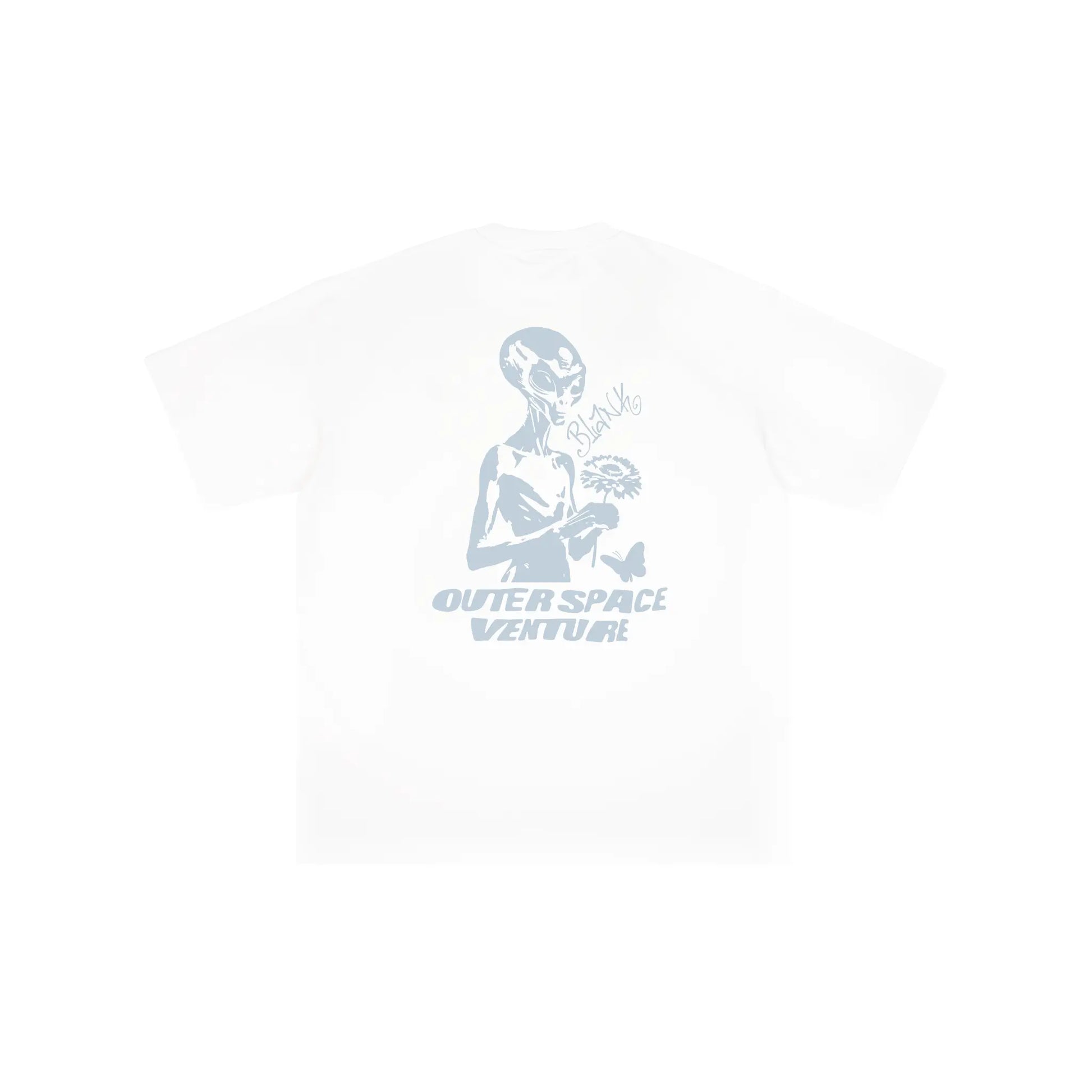Blank Project alien with flower and butterfly graphic short sleeve t-shirt