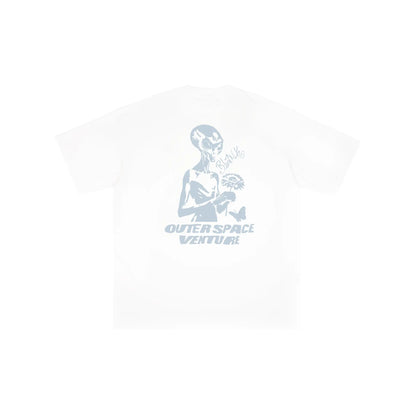 Blank Project alien with flower and butterfly graphic short sleeve t-shirt
